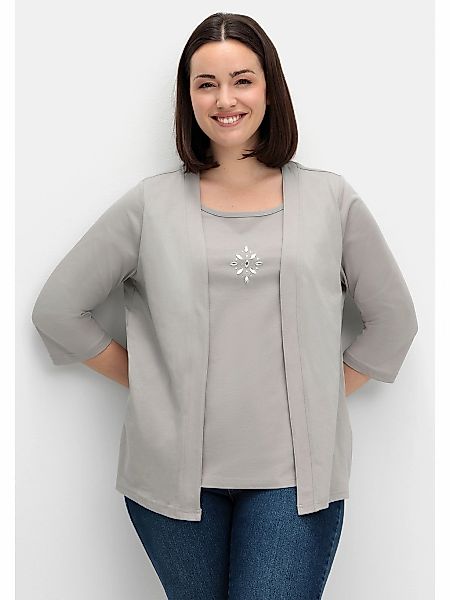 Sheego 2-in-1-Shirt "Große Größen", mit 3/4-Ärmeln und Glitzerdetail günstig online kaufen