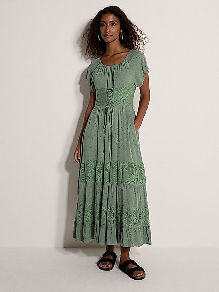 Apricot Spitzenkleid Midikleid mit Spitzeneinsatz mit Bindedetails günstig online kaufen