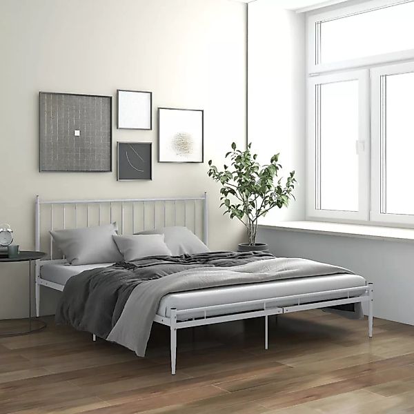 Bett Weiß Metall 200x200 Cm günstig online kaufen