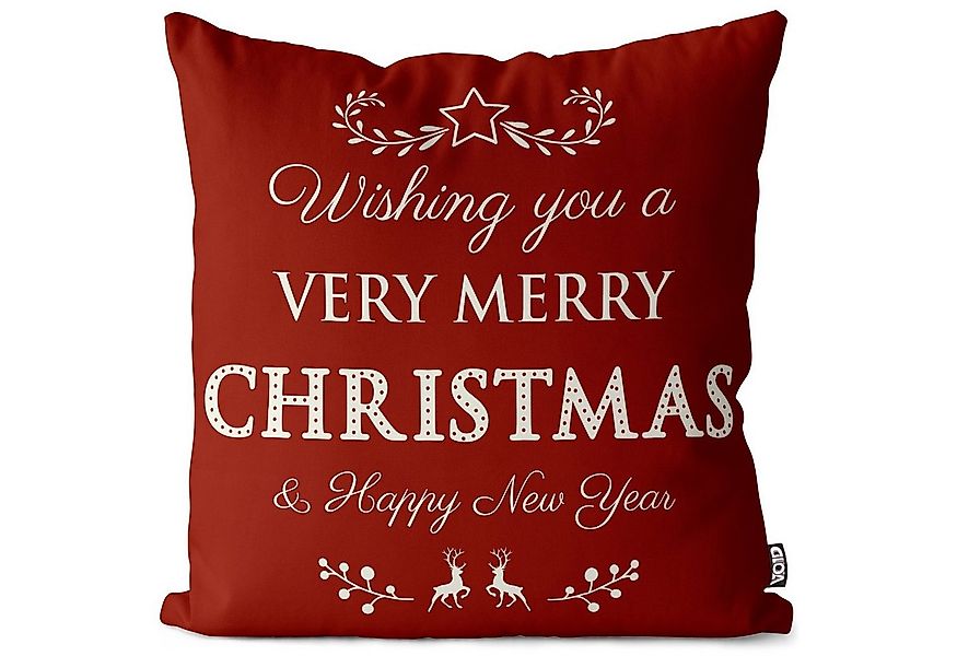 VOID Kissenbezug, (1 Stück), Merry Christmas Happy New Year Silvester Weihn günstig online kaufen