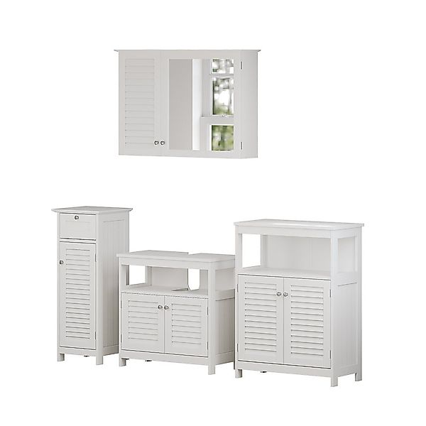 Vicco Badmöbel-Set Riad, Weiß, 4 Teile, günstig online kaufen