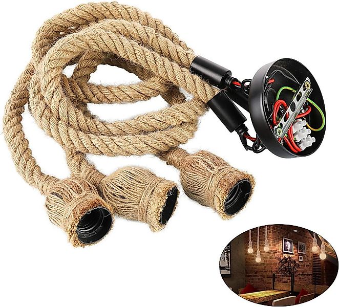 TWSOUL Hängedekoration Sisalseil-Kronleuchter, Dekorative LampenFür,Esszimm günstig online kaufen