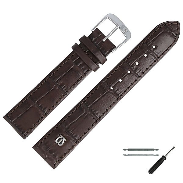 MARBURGER Uhrenarmband 12mm Leder Alligator Prägung günstig online kaufen