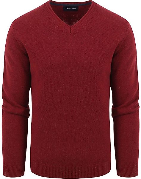 Suitable Lammwolle Pullover V-Ausschnitt Bordeaux - Größe M günstig online kaufen