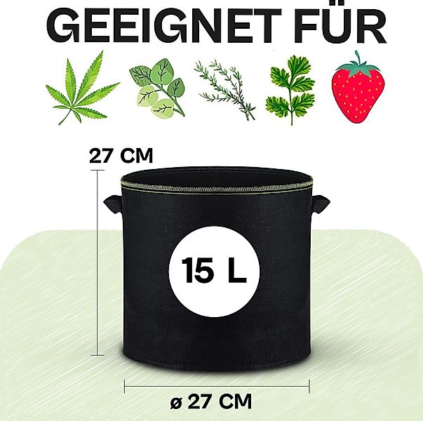 Praknu Pflanzkübel Pflanzsack 15l Cannabis - günstig online kaufen