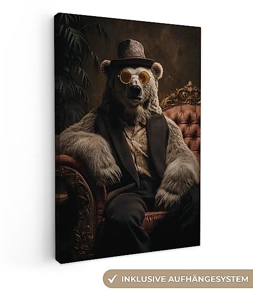 OneMillionCanvasses® Leinwandbild Eisbär - Hut - günstig online kaufen