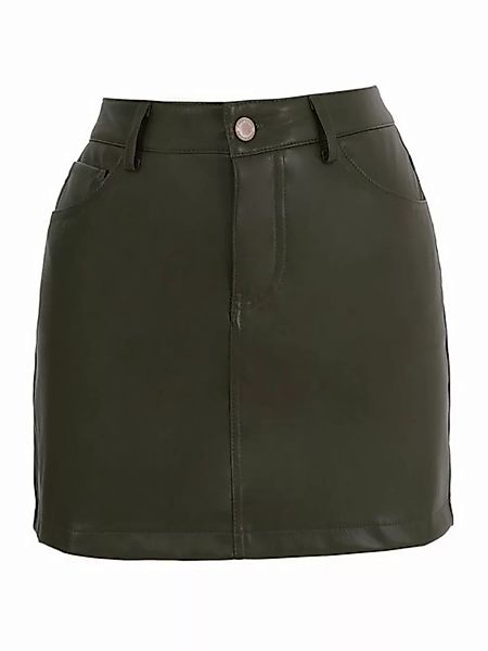 Freshlions Lederimitatrock Freshlions Leather Mini Skirt grün XL günstig online kaufen