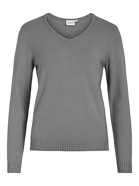 Vila Strickpullover Dünner Strickpullover Basic Stretch VIRIL VIRIL V-NECK günstig online kaufen