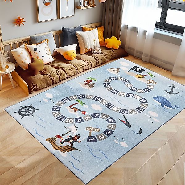 SIMPEX24 Teppich Piraten Design, Rechteckig, Höhe: günstig online kaufen