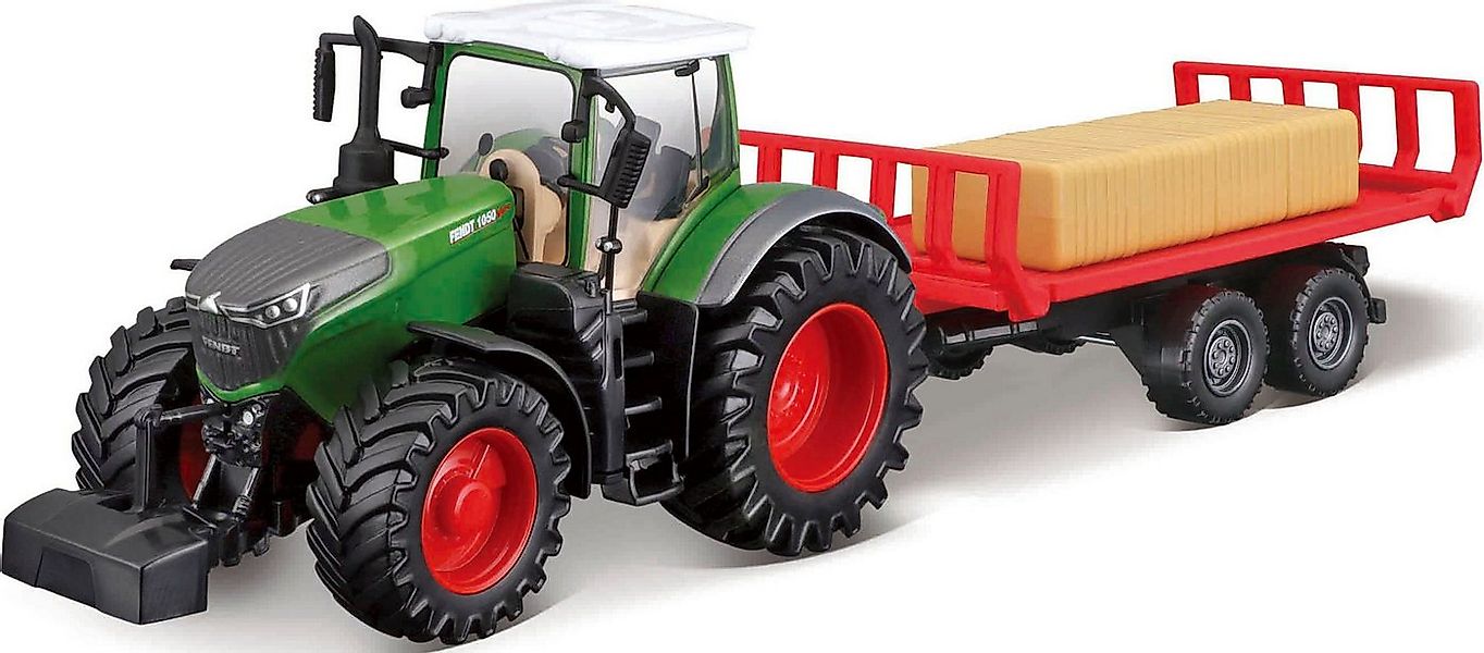 Bburago Spielzeug-Traktor Farmland, FENDT Vario 1050 mit Heuballen-Transpor günstig online kaufen