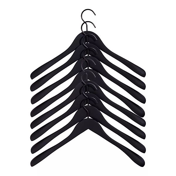 HAY - Soft Coat Wide Kleiderbügel Set 8-teilig - schwarz/BxHxT 44x27x4cm günstig online kaufen