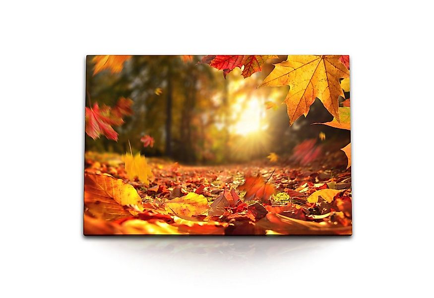 Sinus Art Leinwandbild 120x80cm Wandbild auf Leinwand Herbst Herbstblätter günstig online kaufen