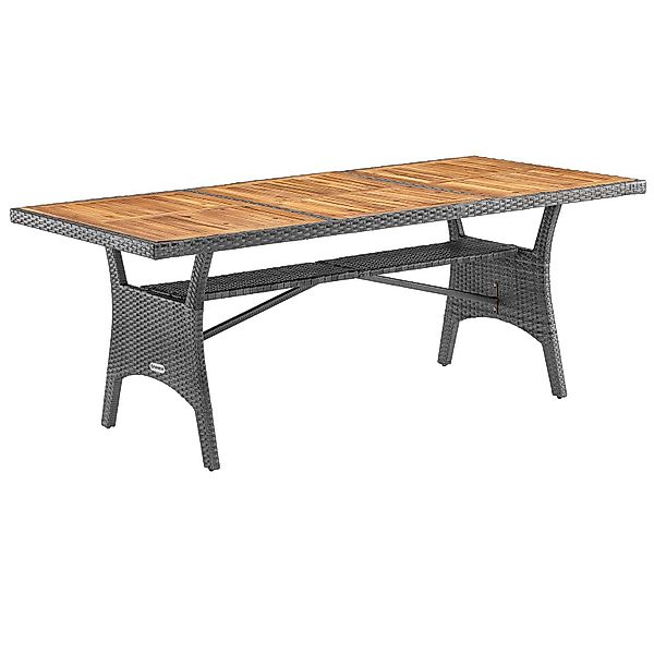 Casaria Gartentisch (1-St), Polyrattan mit Ablage günstig online kaufen