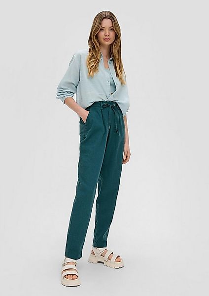 QS Chinos Hose Regular: Straight-Leg-Hose aus Leinenmix günstig online kaufen