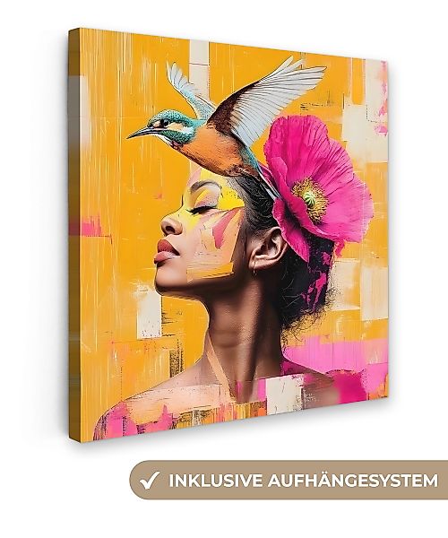 OneMillionCanvasses® Leinwandbild Vogel - Frau - günstig online kaufen