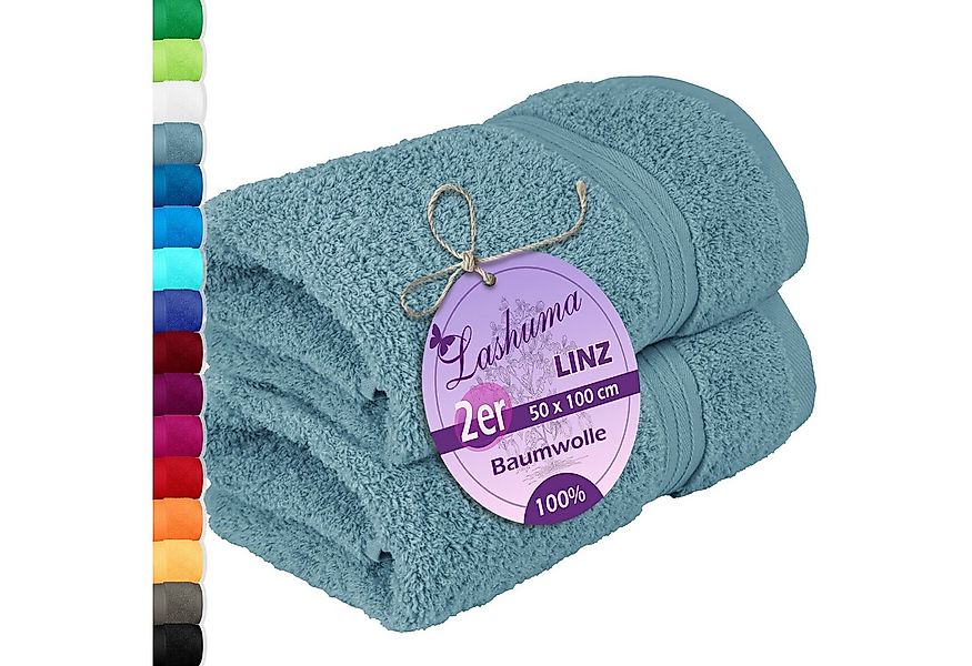 Lashuma Handtücher Linz, Frottee (2-St), Saugstarkes Handtuchset Blau 50x10 günstig online kaufen
