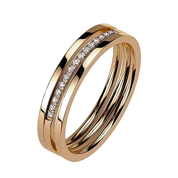 Taffstyle Fingerring Exklusiver Ring Dreireihig Kristall günstig online kaufen