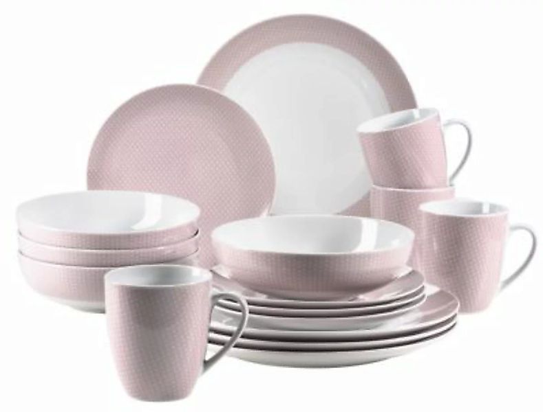 MÄSER Kitchen Time II Geschirr-Set, Porzellan rosa günstig online kaufen