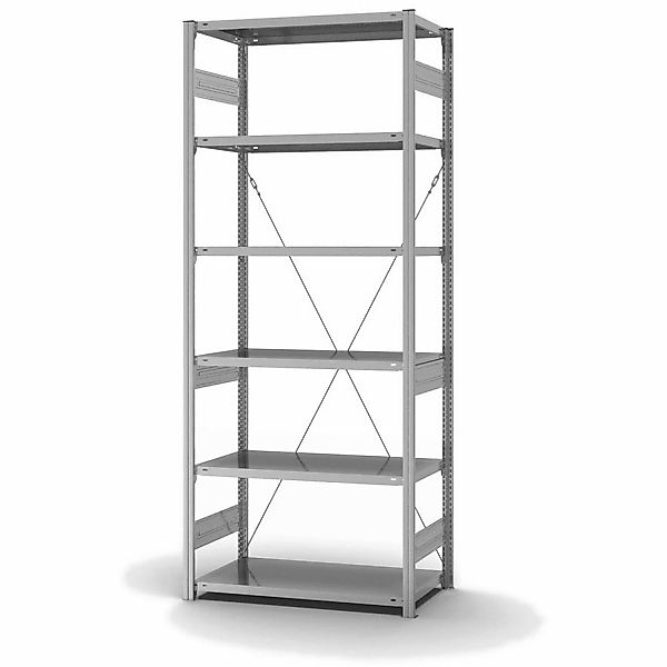 PROREGAL Edelstahlregal Stecksystem T-Profil HxBxT 250 x 100 x 50 cm 6 Eben günstig online kaufen