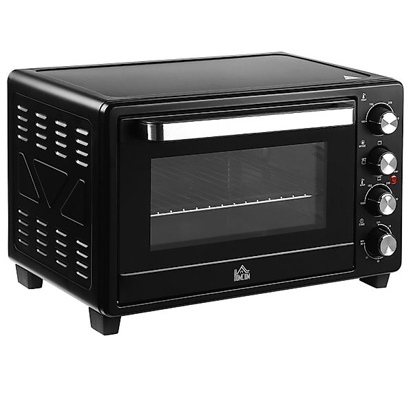 HOMCOM Mini Backofen 32L mit Grillrost Backblech 3 Kochmodi Edelstahl Schwa günstig online kaufen