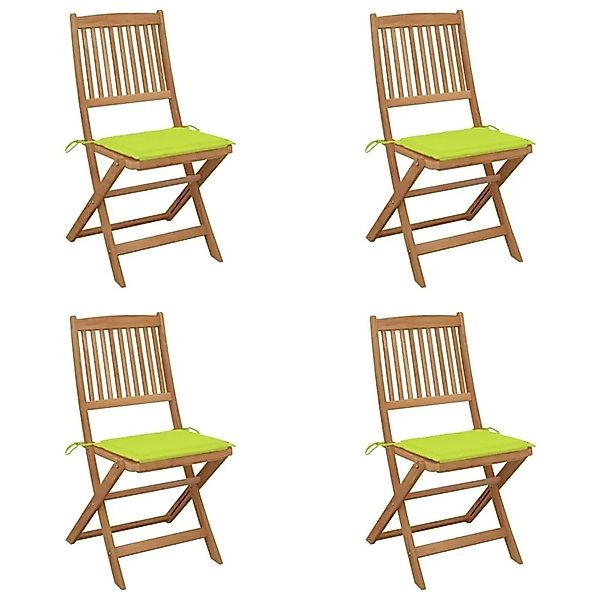 vidaXL Klappbare Gartenstühle 4 Stk mit Kissen Massivholz Akazie 3064682 günstig online kaufen