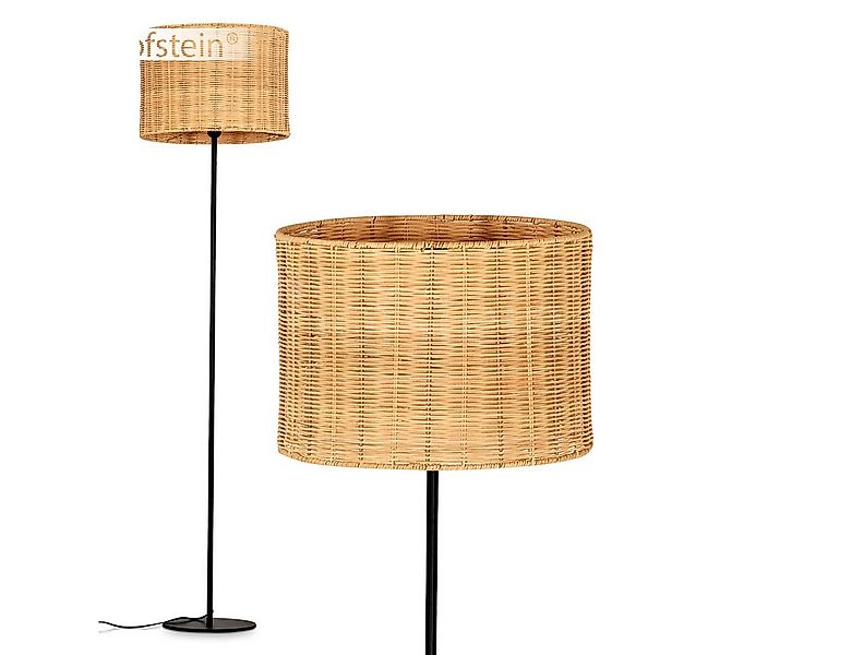 hofstein Stehlampe Stehlampe aus Metall/Bambus in Schwarz/Natur, ohne Leuch günstig online kaufen