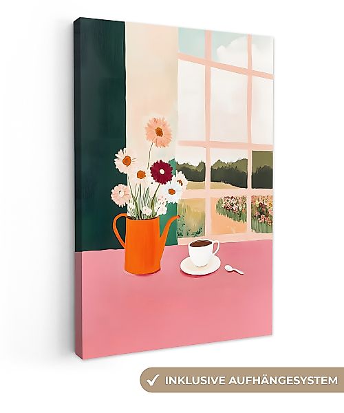 OneMillionCanvasses® Leinwandbild Blumen - Kaffee - günstig online kaufen