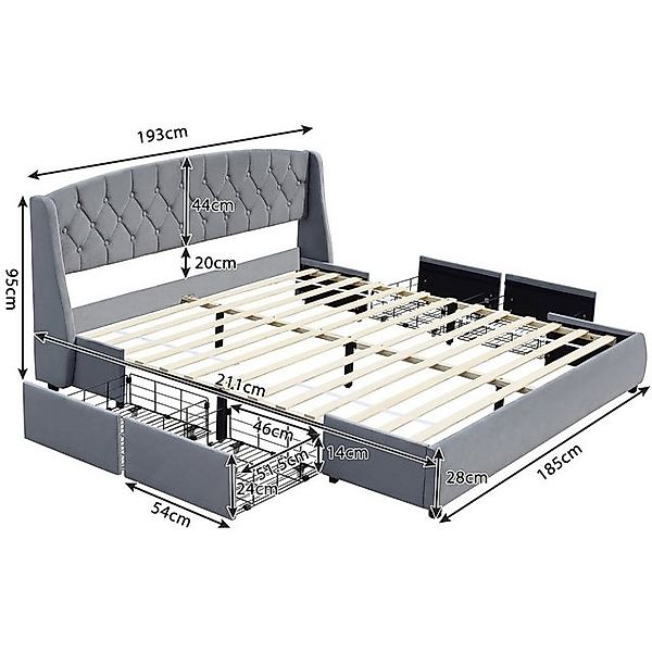 HAUSS SPOLE Polsterbett Polsterbett Doppelbett Funktionsbett Bettrahmen mit günstig online kaufen