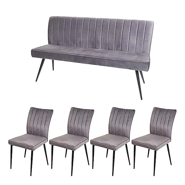MCW Esszimmer-Set K16 5-teilig Dunkelgrau günstig online kaufen