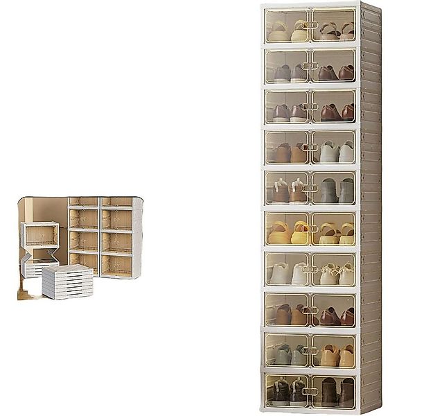 GarveeMore Schuhschrank Transparente Schuhregal Faltbares Schuhboxen Stapel günstig online kaufen