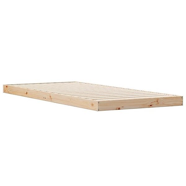 vidaXL Bett Bodenbett Weiß 90x220 cm Massivholz Kiefer (1-tlg) günstig online kaufen