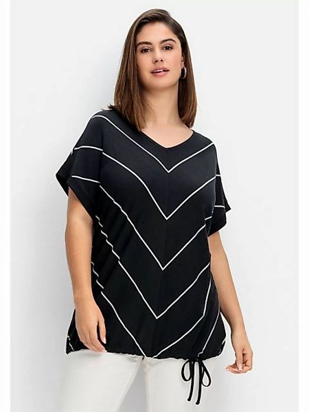 Sheego T-Shirt Große Größen mit Tunnelzug am Saum günstig online kaufen