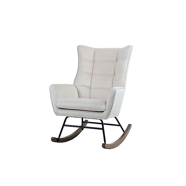 MeGusta Moderner Stuhl Schaukelstuhl Beige Polsterstuhl Esszimmerstuhl mit günstig online kaufen