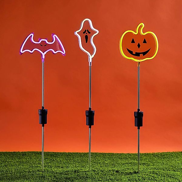 3er Set Halloween Gartendeko Neon Stableuchten günstig online kaufen