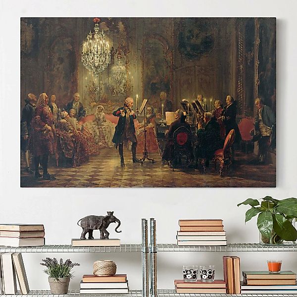 Leinwandbild Kunstdruck - Querformat Adolph von Menzel - Flötenkonzert günstig online kaufen