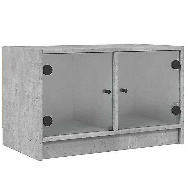 vidaXL TV-Schrank TV-Schrank mit Glastüren Betongrau günstig online kaufen
