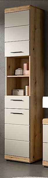 Inn.Furn Hochschrank Shawn (Badschrank in Eiche und Sand / Kaschmir, 2-türi günstig online kaufen
