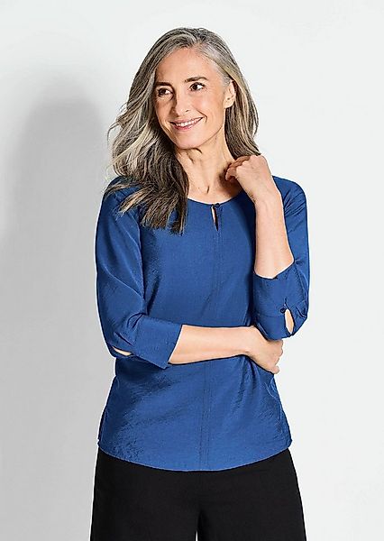 GOLDNER Schlupfbluse Elegante Schlupfbluse Damen aus Viskose mit Strukturmu günstig online kaufen