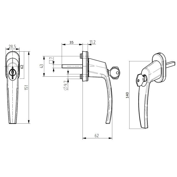 MS Beschläge Fenstergriff Fenstergriff Rasterolive abschließbar günstig online kaufen