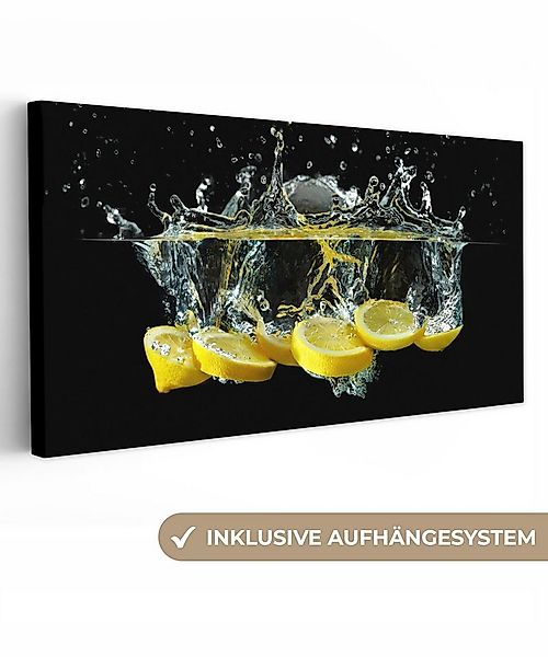 OneMillionCanvasses® Leinwandbild Panorama Zitrone - Frucht - Gelb - Stille günstig online kaufen