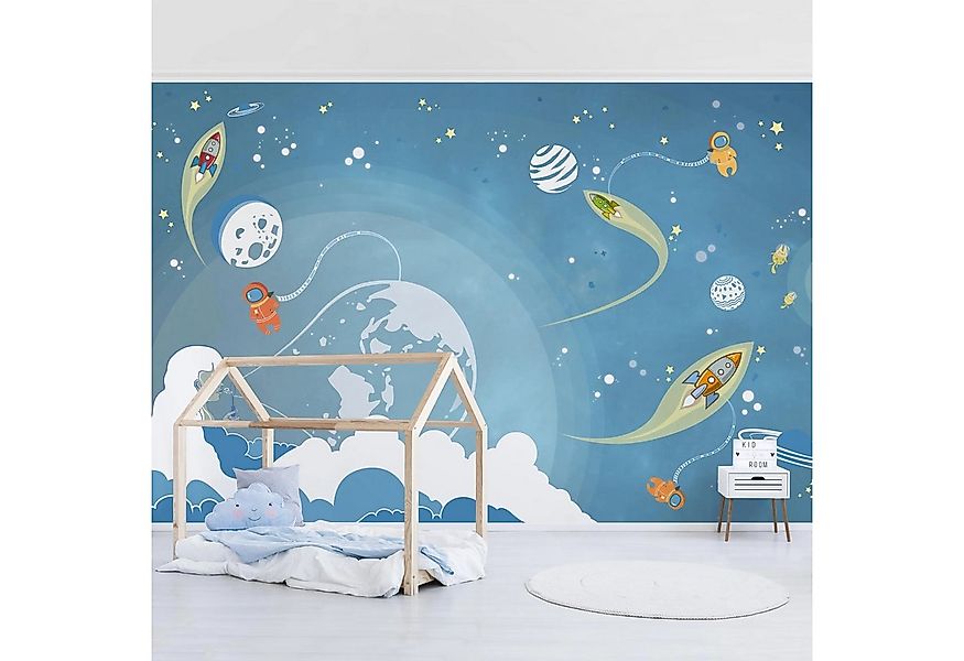 Bilderdepot24 Kindertapete Kinderzimmer Buntes Weltraumtreiben Kinder Wandd günstig online kaufen
