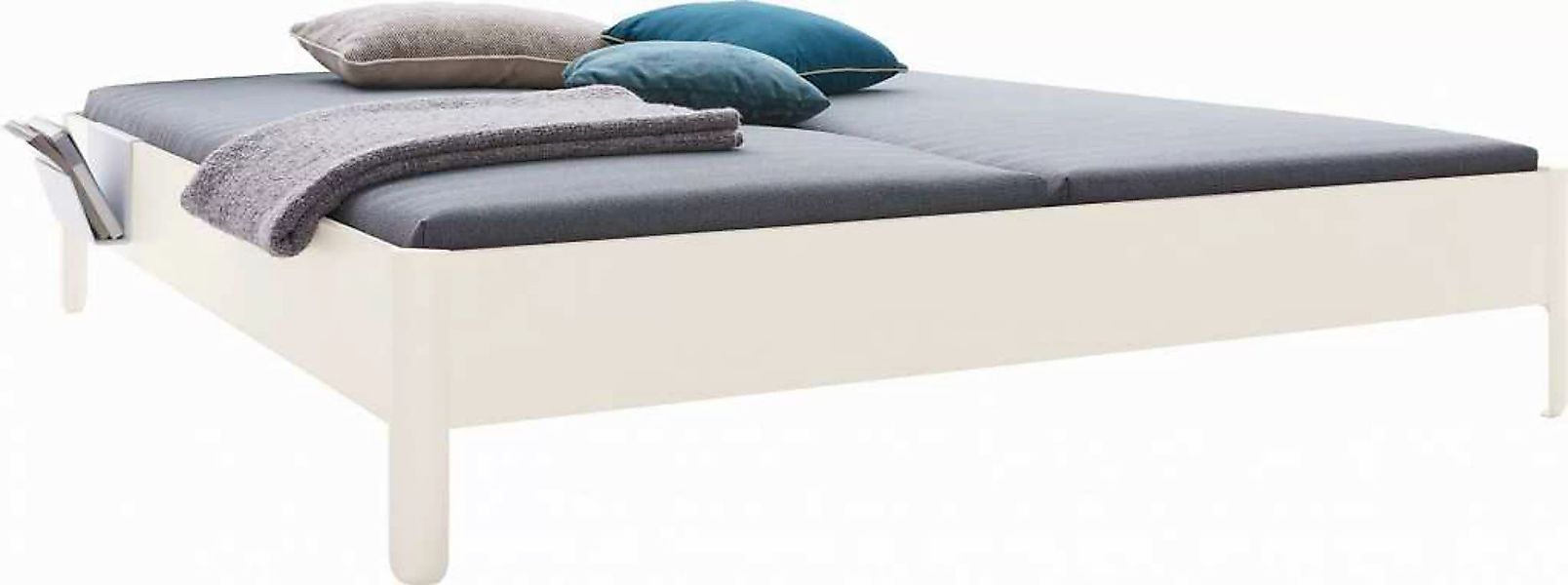 NAIT Doppelbett farbig lackiert Offwhite 180 x 200cm Ohne Kopfteil günstig online kaufen