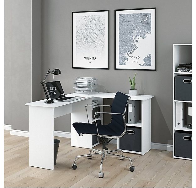 Vicco Eckschreibtisch Carlo, Weiß, 136 x 112 cm (1-St), verstellbar günstig online kaufen