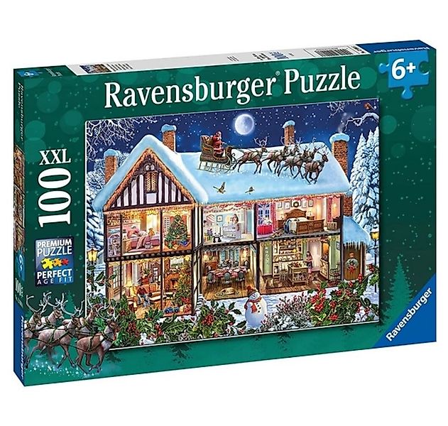 Ravensburger Puzzle Puzzle 100 Teile XXL Weihnachten zu Hause, Puzzleteile günstig online kaufen