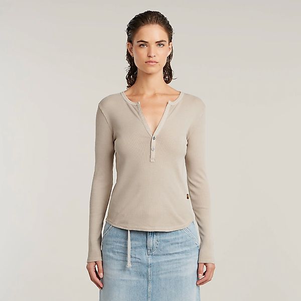 G-STAR Langarmshirt "Deep v slim", mit Knopfverschluss günstig online kaufen