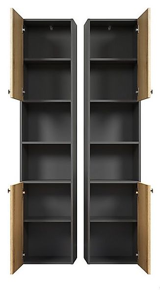 Furn.Design Hochschrank Bliss (Badschrank in grau mit Eiche, 40 x 186 cm) 6 günstig online kaufen