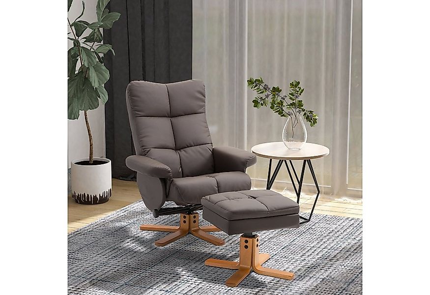 HOMCOM Polsterstuhl mit Hocker und Stauraum, Fernsehsessel mit Liegefunktio günstig online kaufen