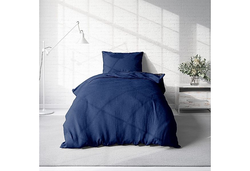 One Home Bettwäsche Doubleface Unifarben, Fleece, 4 teilig, Wende modern, k günstig online kaufen