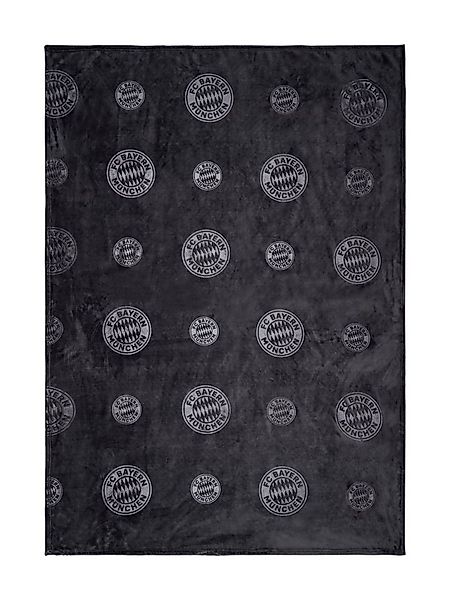 Wohndecke FC Bayern München I Kuscheldecke I Grau, FC Bayern München günstig online kaufen