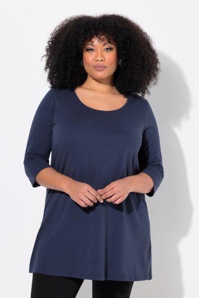 Ulla Popken Longshirt Longshirt A-Linie Rundhalsausschnitt günstig online kaufen